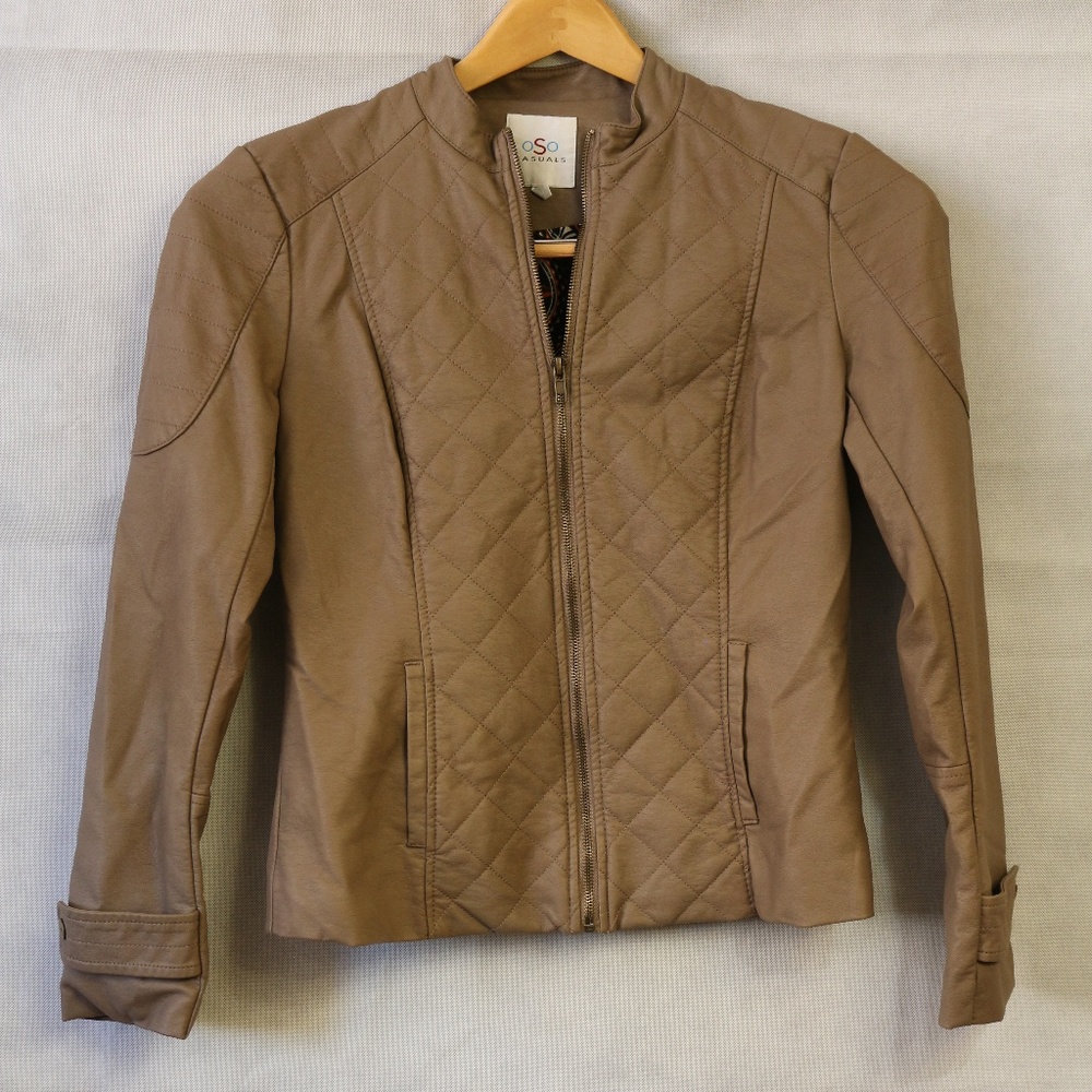 Oso Casual Camel Colored Biker Jacket